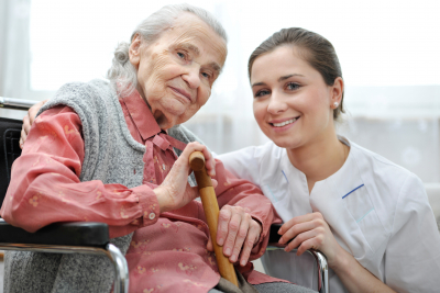 caregiver and her senior patient